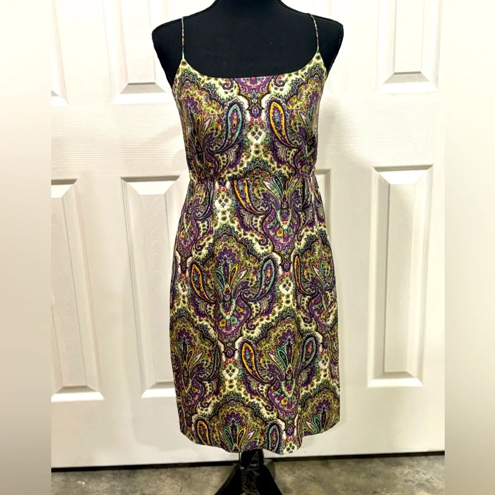 J. Crew women's paisley silk dress size 4